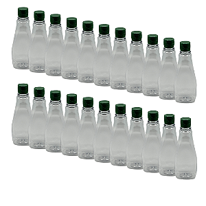 50 Bisnagas 350ml / 500g Cristal Pet Para Embalar Mel - Tampa Verde