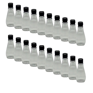 250 Bisnagas 190ml / 280g Cristal Pet Para Embalar Mel - Tampa Preta