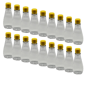 125 Bisnagas 190ml / 280g Cristal Pet Para Embalar Mel - Tampa Amarela