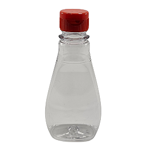 Bisnaga 150ml / 210g Cristal Pet Para Embalar Mel - Tampa Laranja