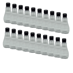 50 Bisnagas 250ml / 350g Cristal Pet Para Embalar Mel - Tampa Preta