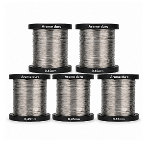 05 Arames Duros de Aço Inox 0,45mm para Quadro de Ninho e Melgueira - 500g Cada