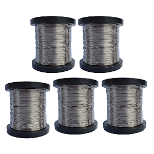 05 Arames Duro de Aço Inox 0,40mm para Quadro de Ninho e Melgueira -  500g Cada