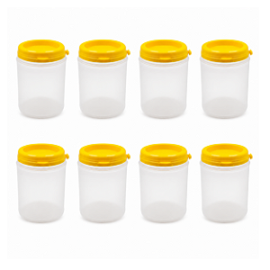 42 Potes Plásticos 250ml / 350g com Tampa Lacre – Para Embalagem de Mel