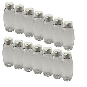 20 Bisnagas Plásticas 355ml / 500g Invertida Para Embalar Mel  - Tampa Branca