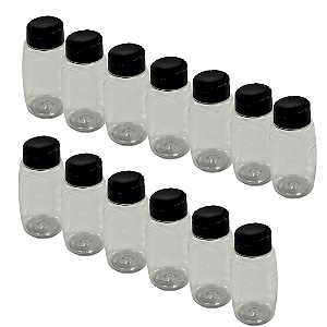 30 Bisnagas Plásticas 215ml / 300g Invertidas com Tampa Preta – Para Embalagem de Mel