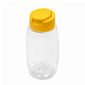 Bisnaga De Plástico 215ml / 300g Invertida Para Embalar Mel - Tampa Amarela