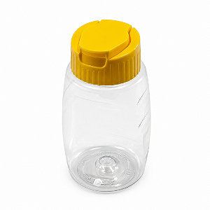 Bisnaga De Plástico 180ml / 250g Invertida Para Embalar Mel - Tampa Amarela