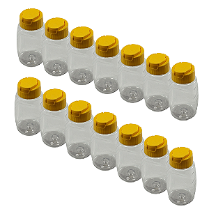 40 Bisnagas Plásticas 180ml / 250g Invertidas com Tampa Amarela – Para Embalagem de Mel