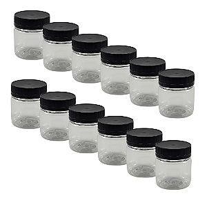 45 Potes 180ml / 250g Transparente com Tampa Rosca Preta – Ideal para Embalagem de Mel