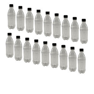 55 Garrafas 500 / 575 ml PET Cristal com Tampa Rosca e Lacre – Tampa Preta