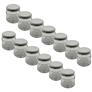 24 Potes de Vidro Mini Belém 150ml com Tampa Branca – Ideal para Mel