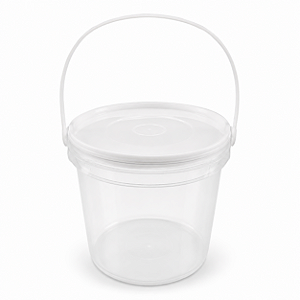 Balde De Plástico 2,2 Litros Transparente – Alça Plástica com Tampa Plástica