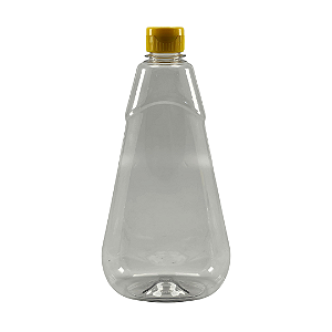 Bisnaga 720ml / 1kg Transparente Shortneck De Pet Para Embalar Mel - Tampa Amarela