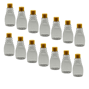 20 Bisnagas De Plástico 215ml / 300g Transparente Para Embalar Mel - Tampa Amarela