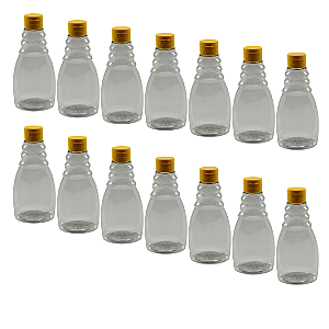 40 Bisnagas De Plástico 355ml / 500g Transparente Para Embalar Mel - Tampa Amarela