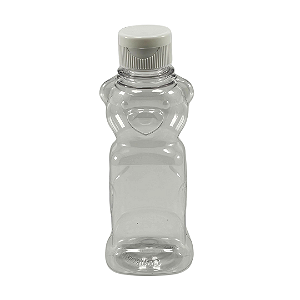 Bisnaga Pet  180ml / 250g Temática Urso Para Embalar Mel - Tampa Branca