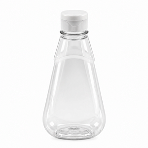 Bisnaga 250 ml / 350 g Transparente Shortneck de PET para Embalar Mel – Tampa Branca