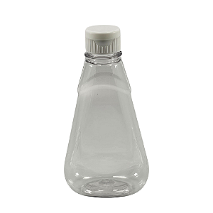 Bisnaga 250 ml / 350 g Transparente Shortneck de PET para Embalar Mel – Tampa Branca