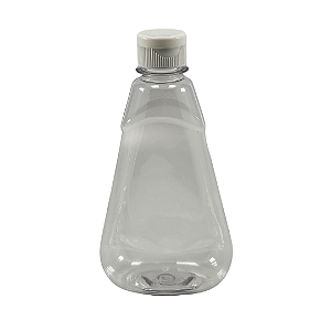 Bisnaga 360ml / 500g Transparente Shortneck De Pet Para Embalar Mel - Tampa Branca