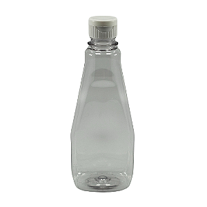 Bisnaga 350ml / 500g Cristal Pet Para Embalar Mel -Tampa Branca