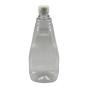 Bisnaga 750ml / 1Kg Cristal Pet Para Embalar Mel - Tampa Branca