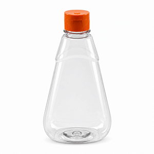 Bisnaga 360ml / 500g Transparente Shortneck De Pet Para Embalar Mel - Tampa Laranja