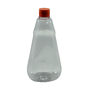 Bisnaga 720ml / 1kg Transparente Shortneck De Pet Para Embalar Mel - Tampa Laranja