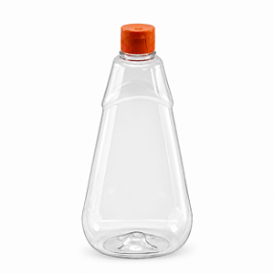 Bisnaga 720ml / 1kg Transparente Shortneck De Pet Para Embalar Mel - Tampa Laranja