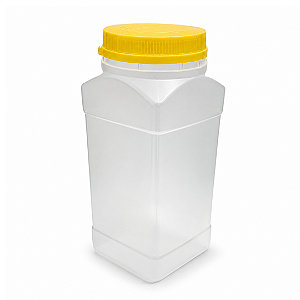 Pote Quadrado 1,8L / 2,5Kg Plástico Fosco Com Tampa Rosca