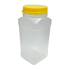 Pote Quadrado 1,8L / 2,5Kg Plástico Fosco Com Tampa Rosca