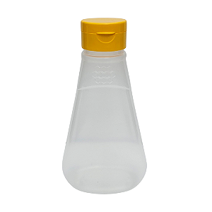 Bisnaga 360ml / 500g Fosca com Estampa de Favo – Tampa Batoque Amarela