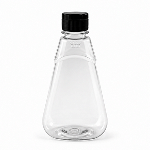 Bisnaga 360ml / 500g Transparente Shortneck De Pet Para Embalar Mel - Tampa Preta