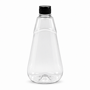 Bisnaga 720ml / 1kg Transparente Shortneck De Pet Para Embalar Mel - Tampa Preta