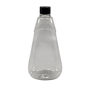 Bisnaga 720ml / 1kg Transparente Shortneck De Pet Para Embalar Mel - Tampa Preta