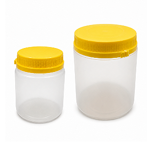 Kit 28 Potes 720ml / 1Kg + 28 Potes 370ml / 500g Plástico Fosco Com Tampa Rosca