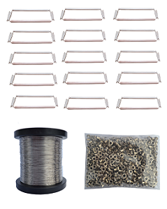 Kit 50 Quadros Melgueira Desmontado + Arame Inox + Ilhós Apícola