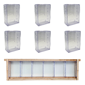 Kit Quadro de Melgueira para Cubos de Acrílico + 6 Cubos – Produção de Favo In Natura