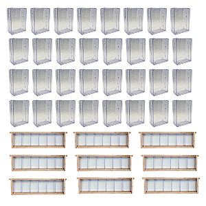 Kit 10 Quadros de Melgueira para Cubos de Acrílico + 60 Cubos – Produção de Favo In Natura