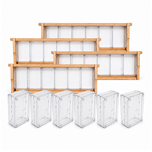 Kit 10 Quadros de Melgueira para Cubos de Acrílico + 60 Cubos – Produção de Favo In Natura