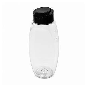 Bisnaga Invertida 355ml 500g Para Mel Com Tampa Preta Kit 10, 40, 80 e 162 Un