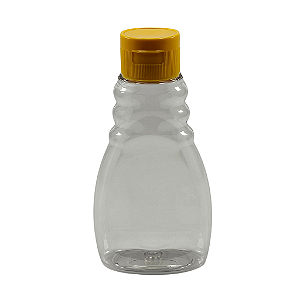 Bisnaga Transparente 180ml 250g Para Mel Com Tampa Amarela Kit 10, 50, 150 e 360 Un