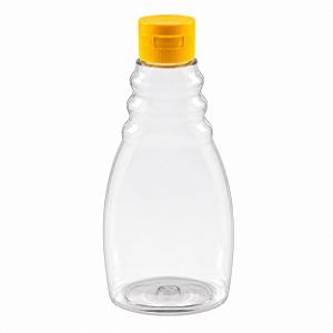 Bisnaga Transparente 355ml 500g Para Mel Com Tampa Amarela Kit 10, 50, 100 e 192 Un