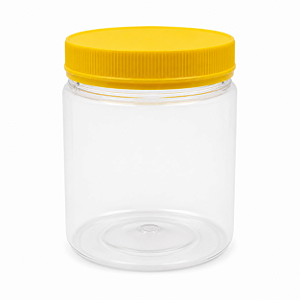 Pote 700ml 1Kg Transparente Com Tampa Rosca e Lacre Amarela Para Mel - Kit 10, 25, 50 e 105 Un