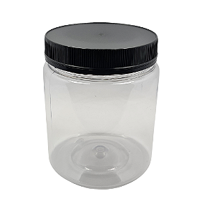 Pote 680ml 1Kg Transparente Com Tampa Rosca e Lacre Preta Para Mel - Kit 10, 25, 50 e 105 Un