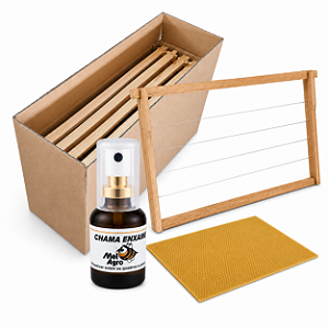 Kit Iniciante Apicultura Composto de Isca Com Quadro, Cera e Atrativo