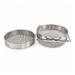 Kit Peneira Inox Com Uma Tela Fina e Uma Tela Grossa