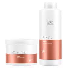 Kit Wella Fusion - Shampoo 1L + Máscara de Reconstrução 500 ML