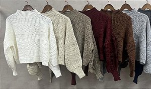 Blusa Manga Balão Tricô
