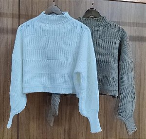 Blusa Manga Balão Tricô
